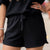 Black Effortless Moments Drawstring Shorts