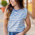 Bold Striped Solid Collar Tank