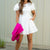 Bow Accented Puff Sleeve Dress