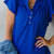 Button Accented Butterfly Sleeve Blouse