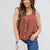 Button Accented Ruched Strap Tank