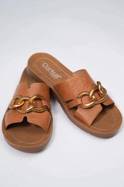 Chain Letter Cognac Corky's Sandals