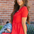 Chic Short Sleeve Faux Layered Midi Dress