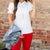 Cinched Neck Ruched Puff Sleeve Blouse