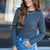 Classic Thin Striped Ribbed Long Sleeve Tee