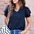 Classy Ruched Puff Sleeve V Blouse