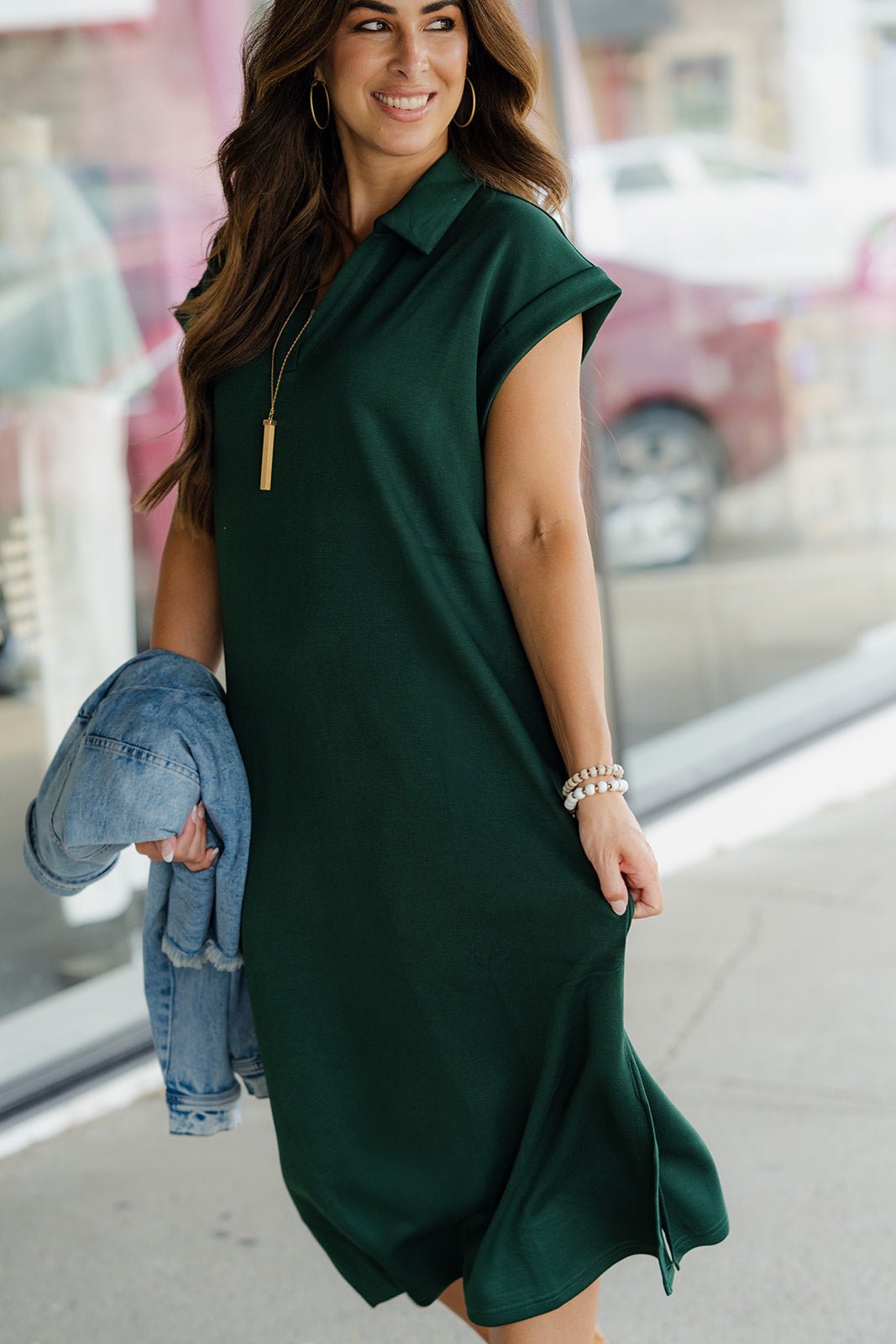 midi dress with slits on both sides Dream Crush Lace-Up Back Side Split Midi Dress Black