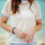 Color Trimmed Open Knit Tee