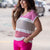 Colorblock Stripes V Tee