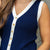 Contrasting Trim Button Knit Tank