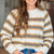 Cozy Stripe Cable Knit Sweater