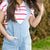 Deep V Denim Short Overalls