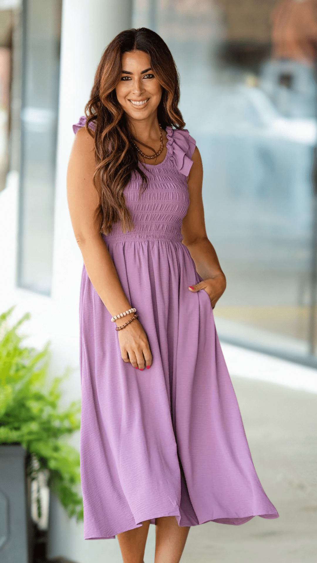 flowy smocked dress Sydney's Closet SC7387 - Long Sequins A-Line Dress