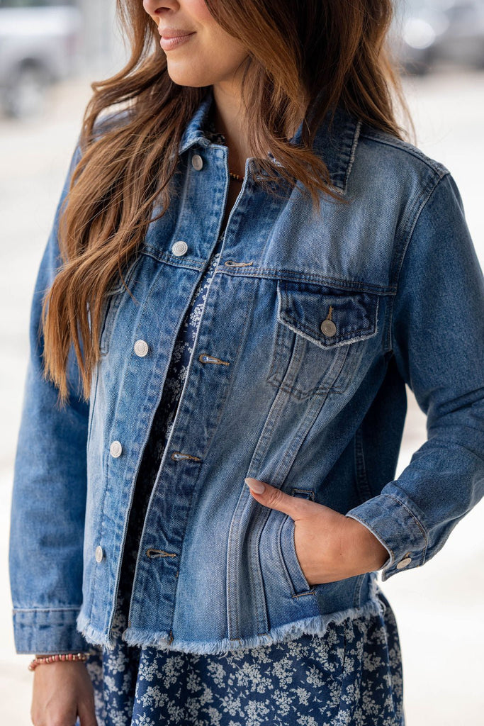Easy Layers Denim Jacket - Medium Wash - Betsey's Boutique Shop