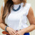 Eyelet Ruffle Accented Knit Tank