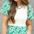 Floral Faux Layered Knit Body Blouse