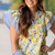 Garden Cascade Ruffle Blouse