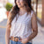 Gingham Ruched Ruffle Trim Tank
