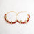 Golden Ruby Bead Hoop Earrings
