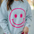 Happy Face Ribbed Graphic Crewneck