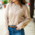 Heathered Ribbed Trim Button Down Cardigan