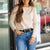 Heathered Stripes Raw Edge Sweater