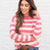 Heathered Stripes Raw Seam Sweater