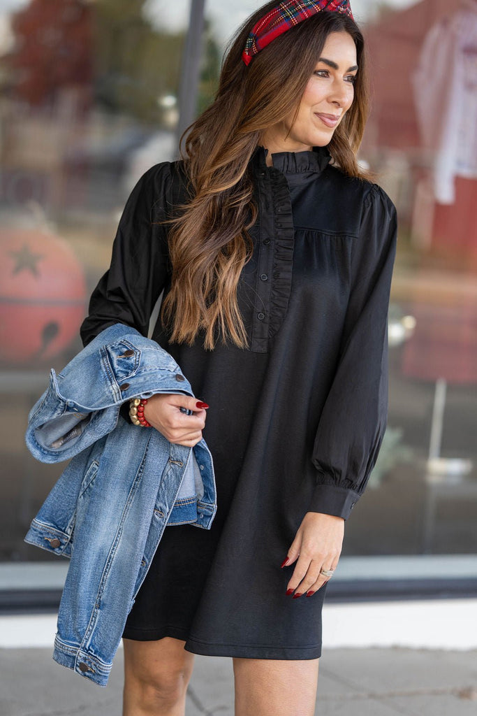 In The Midnight Hour Collar Dress Black / M