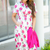 Magnolias Cap Sleeve Midi Dress