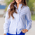 Micro Striped Ruffled Blouse