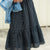 Mixed Stripes Ruffle Bottom Midi Skirt