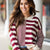Mixed Stripes Solid Trim Sweater