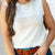 Muted Flag Ribbed Trim Knit Tank
