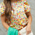 Painted Poppies Button Accented Puff Sleeve Blouse
