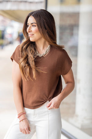 Perfectly Knotted Knit Tee - Betsey's Boutique Shop - 