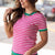 Playful Contrast Stripe Knit Tee