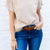 Pocket Accented Short Sleeve Sweater