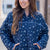 Quilted Wildflower Quarter Zip Pullover