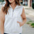 Ribbed Accented Quarter Zip Pullover Tank