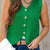 Ribbed Knit Button Accented V Tank
