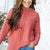 Ribbed Stripes Cowl Neck Sweatshirt