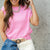 Ribbed Trim Knit Dolman Tee