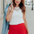 Ribbed Trim Open Knit Tank