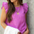 Ruched Ruffle Shoulder Tank