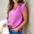 Ruched Ruffle Shoulder Tank