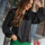 Ruffle Satin V Blouse
