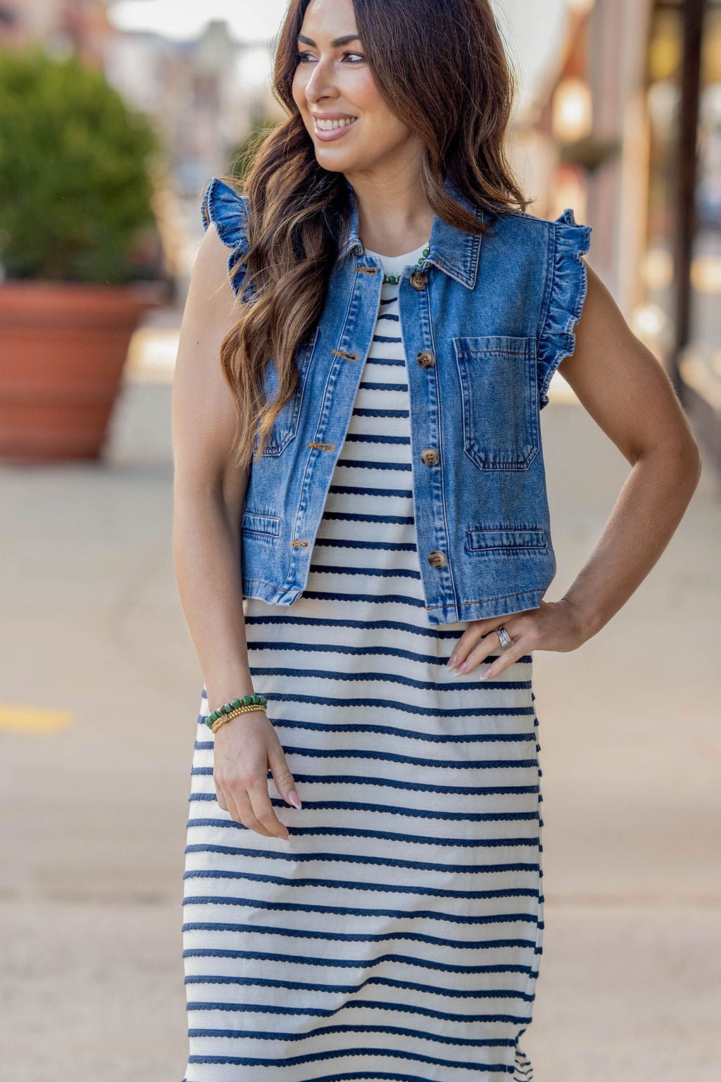 denim dress vest DUER Women's Performance Denim Zip Front Vest