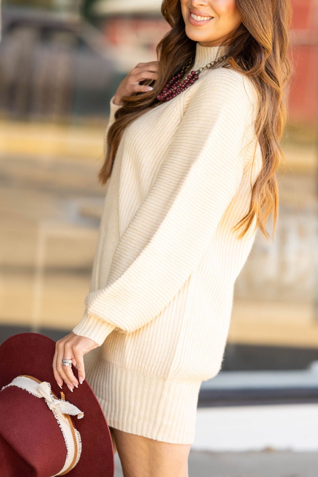Soft Season Ribbed Sweater Dress Oatmeal / M Soft Season Ribbed Sweater Dress Oatmeal / M