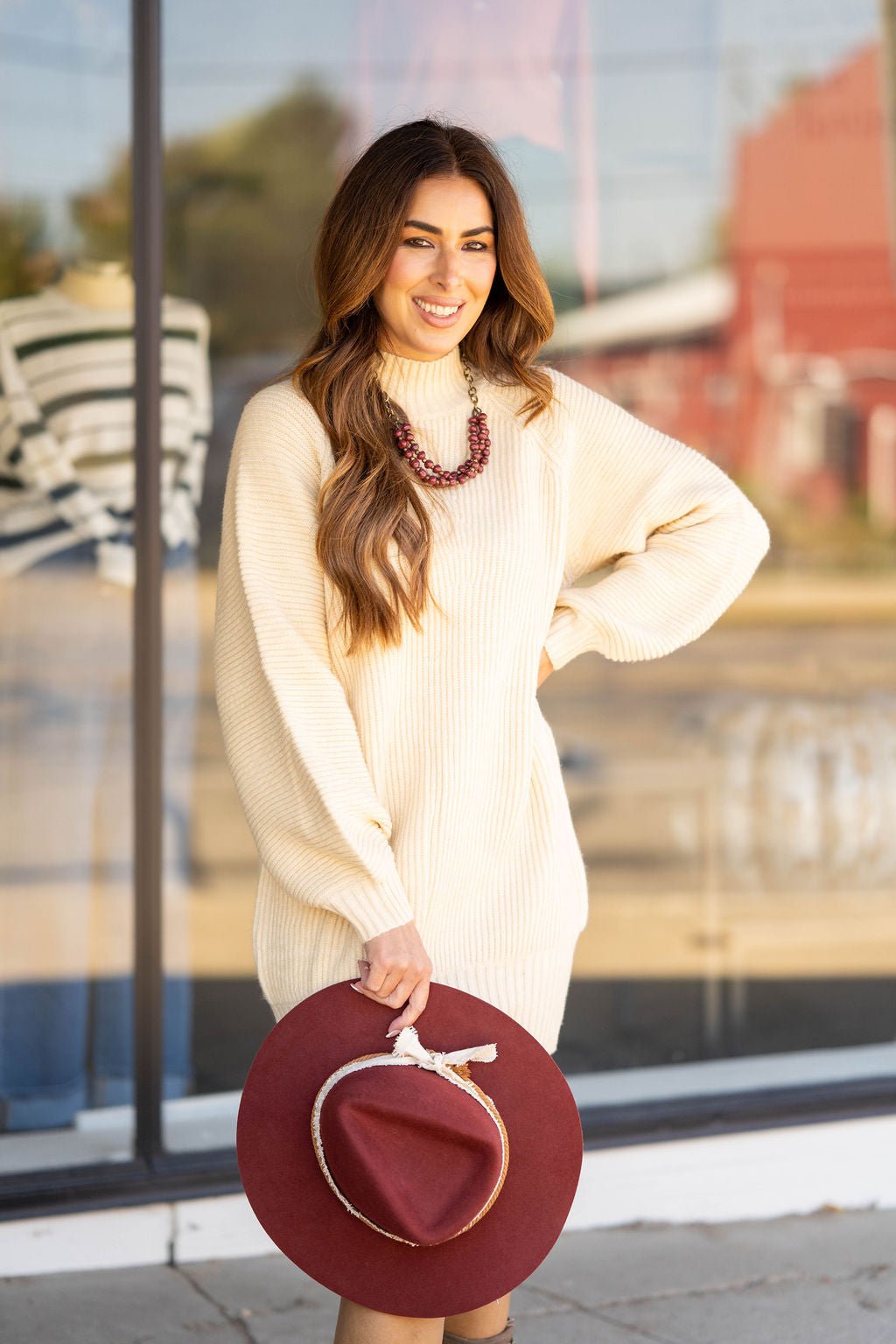 Soft Season Ribbed Sweater Dress Oatmeal / M Soft Season Ribbed Sweater Dress Oatmeal / M