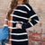 Split Stripes Long Sleeve Knit Dress
